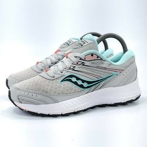 Saucony Cohesion 13 Athletic Shoe Womens Size 6 S10559-21 Gray Blue Black White